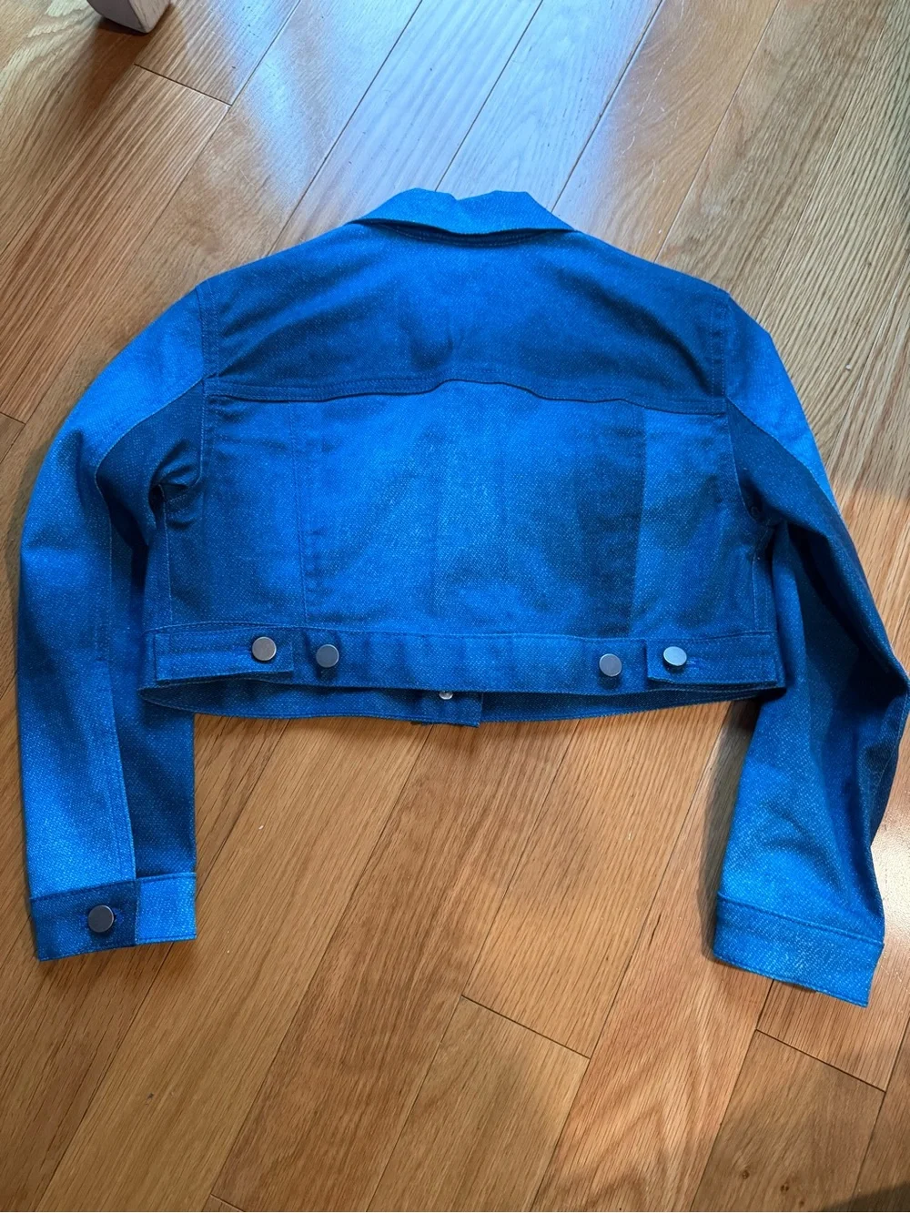 THEME Vibrant Blue Cropped Denim Jacket